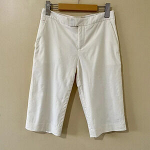 Club Monaco| Cool Summer Wool Culotte Pant Ivory Minimalist Cropped Capri Sz 0